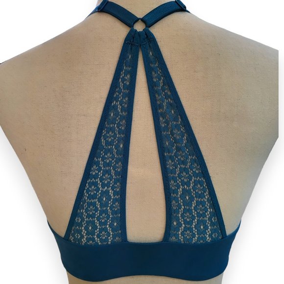 Victoria's Secret Perfect Shape Lined Racerback Demi Bra 34D Blue - Picture 3 of 11